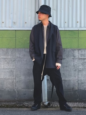 「DRKSHDW（ダークシャドウ）のアイテム（スウェットパンツ）」を使った、ケイさん（メンズ・175cm）の春コーディネート