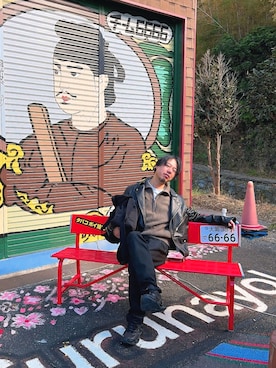 「アイテム（ライダースジャケット）」を使った、ケイさん（メンズ・175cm）の秋コーディネート