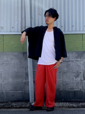 「RAGEBLUE（レイジブルー）のシリコンテンジクロングタンク/873711（タンクトップ）」を使った、ケイさん（メンズ・175cm）の春コーディネート