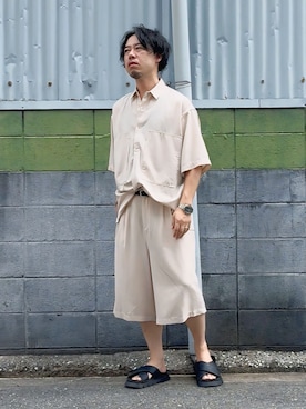 「アイテム（セットアップ）」を使った、ケイさん（メンズ・175cm・40代）の夏コーディネート