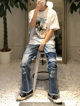 「LMCのアイテム（トップス）」を使った、hagataさん（メンズ・178cm）の夏コーディネート