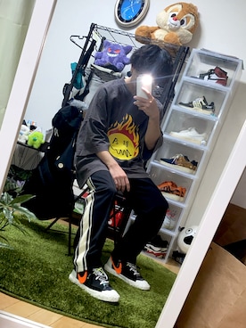 「LADYMADE（レディメイド）のアイテム（スニーカー、ブラック系）」を使った、圧倒的身長足りないマンさん（メンズ・155cm）の冬コーディネート