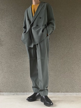 「MAISON SPECIAL（メゾンスペシャル）のアイテム（フォーマルスーツ/小物）」を使った、龍登さん（メンズ・177cm）の秋コーディネート