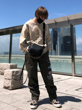 「WHITELAND（ホワイトランド）のアイテム（バッグ）」を使った、Toshiki Masudaさん（メンズ・170cm）の夏コーディネート