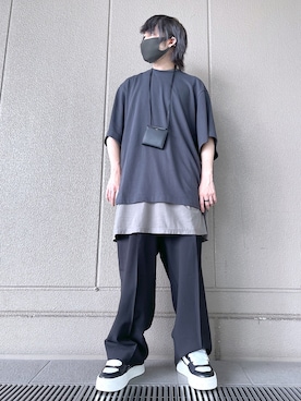 「WHITELAND（ホワイトランド）のWHITELAND/ホワイトランド/タグTシャツ/TAG TEE（Tシャツ/カットソー）」を使った、Toshiki Masudaさん（メンズ・170cm）の夏コーディネート