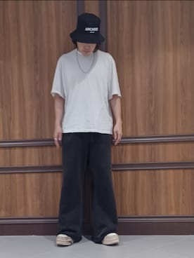 「DANKE SCHON（ダンケシェーン）のアイテム（帽子）」を使った、Toshiki Masudaさん（メンズ・170cm）の春コーディネート