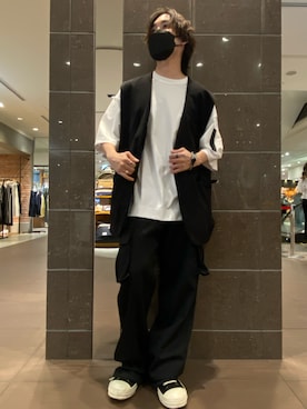 「DANKE SCHON（ダンケシェーン）のアイテム（ノーカラージャケット）」を使った、Toshiki Masudaさん（メンズ・170cm）の春コーディネート