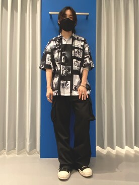 「A4A（エーフォーエー）のA4A/エーフォーエー/PHOTO s/s Shirts（シャツ/ブラウス）」を使った、Toshiki Masudaさん（メンズ・170cm）の夏コーディネート