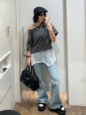 「JEANASIS（ジーナシス）のアイテム（バッグ）」を使った、masakiさん（レディース・161cm）の春コーディネート