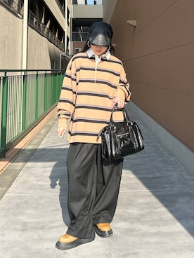 「アイテム（ポロシャツ）」を使った、masakiさん（レディース・161cm・20代）の冬コーディネート