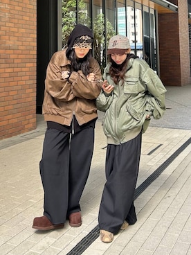 「アイテム（スウェットパンツ）」を使った、masakiさん（レディース・161cm・20代）の秋コーディネート