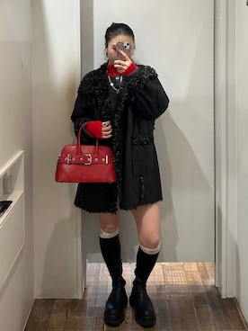 「アイテム（ムートンコート）」を使った、masakiさん（レディース・161cm）の秋コーディネート