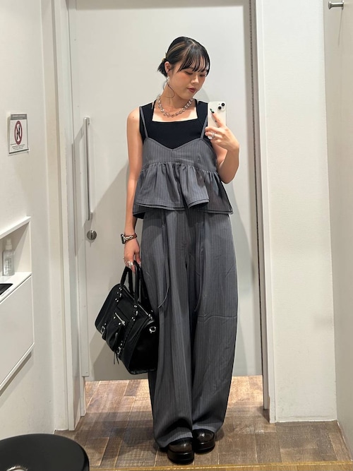 JEANASIS Wペプラムギャザーキャミ　パンツ　グレー　　セット JEANASISアミュプラザ長崎店masakiさんのキャミソールを使った