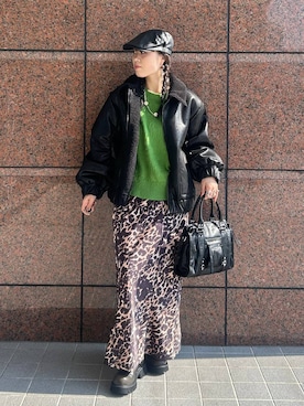 「アイテム（ブーツ、グリーン系）」を使った、masakiさん（レディース・161cm）の秋コーディネート