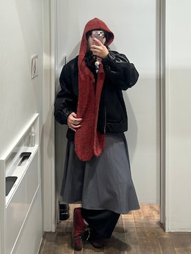 「アイテム（ストール/ショール）」を使った、masakiさん（レディース・161cm・20代）の秋コーディネート