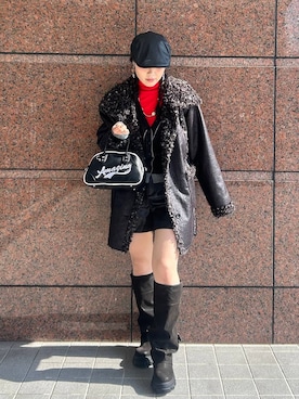 「アイテム（ムートンコート）」を使った、masakiさん（レディース・161cm）の秋コーディネート