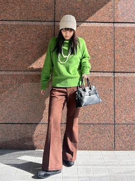 「アイテム（ニットキャップ/ビーニー）」を使った、masakiさん（レディース・161cm・20代）の秋コーディネート