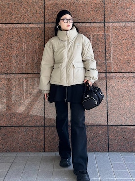 リバーシブルボリュームスタンドパファーコート/572634を使った人気