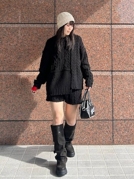 「アイテム（ニットキャップ/ビーニー）」を使った、masakiさん（レディース・161cm・20代）の秋コーディネート