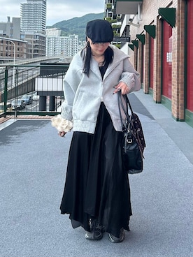 「JEANASIS（ジーナシス）のボリュームレースシュシュ/577846（シュシュ）」を使った、masakiさん（レディース・161cm）の秋コーディネート