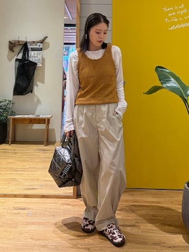 「BAYFLOW（ベイフロー）のバックルベルトサボ（その他シューズ、その他）」を使った、masakiさん（レディース・161cm）の秋コーディネート