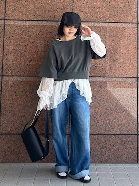 「JEANASIS（ジーナシス）のアイテム（パンツ）」を使った、masakiさん（レディース・161cm）の春コーディネート