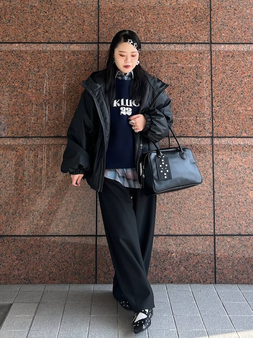 セール】レザーパファーフードブルゾン/634608（ブルゾン）｜JEANASIS