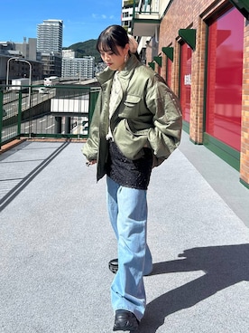 「JEANASIS（ジーナシス）のボリュームレースシュシュ/577846（シュシュ）」を使った、masakiさん（レディース・161cm）の秋コーディネート