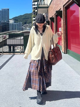 「アイテム（ハンチング/ベレー帽）」を使った、masakiさん（レディース・161cm・20代）の秋コーディネート