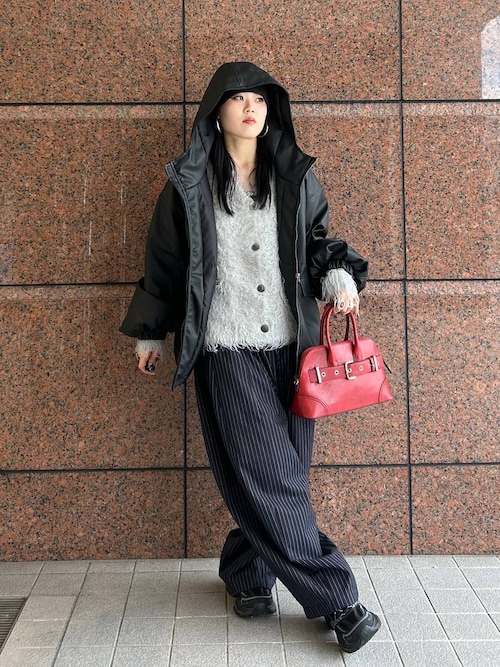 本日限定価格 jeanasis eL フェイクファーフードブルゾン こげ茶 本日