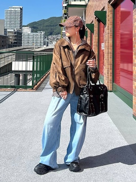 「JEANASIS（ジーナシス）のアイテム（パーカー）」を使った、masakiさん（レディース・161cm）の秋コーディネート