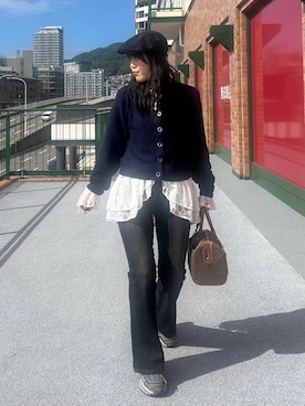 「アイテム（ハンチング/ベレー帽）」を使った、masakiさん（レディース・161cm・20代）の秋コーディネート