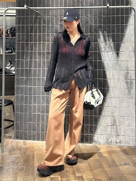 「アイテム（タンクトップ、レッド系）」を使った、masakiさん（レディース・161cm）の秋コーディネート