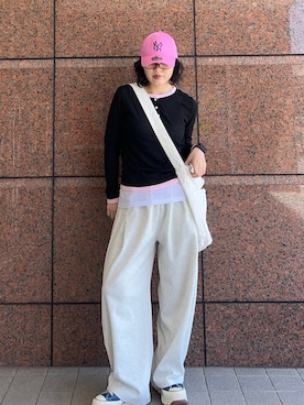 「JEANASIS（ジーナシス）のアイテム（Tシャツ/カットソー）」を使った、masakiさん（レディース・161cm）の春コーディネート