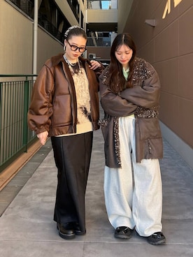 「アイテム（ムートンコート）」を使った、masakiさん（レディース・161cm）の秋コーディネート