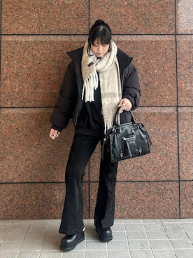 「アイテム（ストール/ショール）」を使った、masakiさん（レディース・161cm）の冬コーディネート