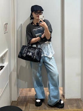 「JEANASIS（ジーナシス）のアイテム（パンツ）」を使った、masakiさん（レディース・161cm）の春コーディネート