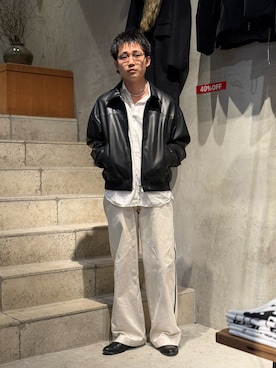 野口心さん（メンズ・175cm）の冬コーディネート