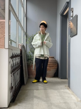 「アイテム（ブルゾン）」を使った、野口心さん（メンズ・175cm・20代）の春コーディネート