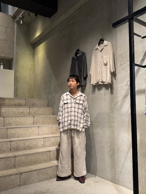 Toironier/トワロニエ/Opencollar Check Shirt