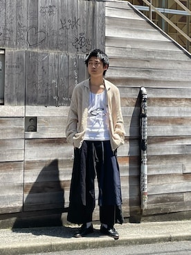 「VERYNERD（ベリーナード）のアイテム」を使った、野口心さん（メンズ・175cm）の夏コーディネート