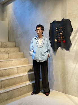 「Sans limite（サンリミット）のアイテム」を使った、野口心さん（メンズ・175cm）の秋コーディネート