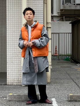 「Toironier（トワロニエ）のアイテム」を使った、野口心さん（メンズ・175cm）の秋コーディネート