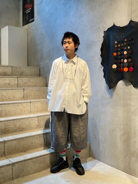 「NICHOLAS DALEY（ニコラスデイリー）のアイテム（パンツ）」を使った、野口心さん（メンズ・175cm）の夏コーディネート