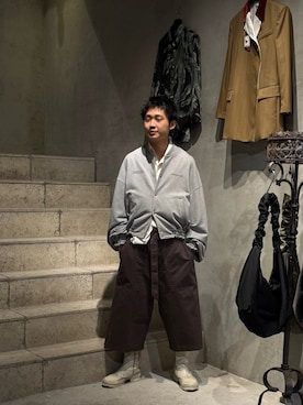 「アイテム（その他アウター）」を使った、野口心さん（メンズ・175cm・20代）の秋コーディネート