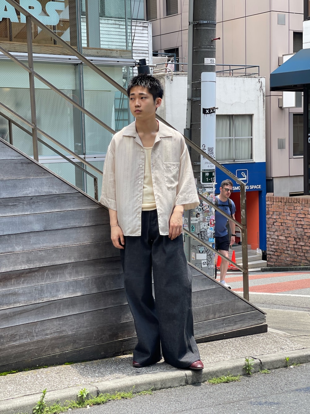 野口心さんの「Toironier/トワロニエ/Rigid Elephant Denim（Toironier）」を使ったコーディネートの1枚目の写真