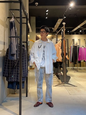 「LEH（レー）のアイテム」を使った、野口心さん（メンズ・175cm）の夏コーディネート