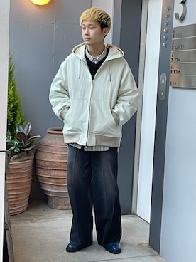 「アイテム（ブルゾン）」を使った、野口心さん（メンズ・175cm・20代）の冬コーディネート