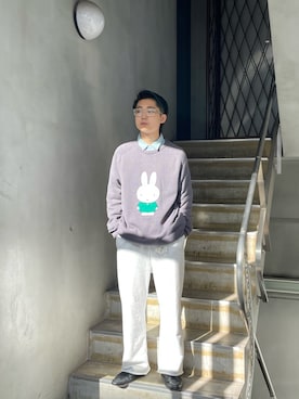 「BLOHM（ブローム）のアイテム（ローファー）」を使った、野口心さん（メンズ・175cm）の秋コーディネート