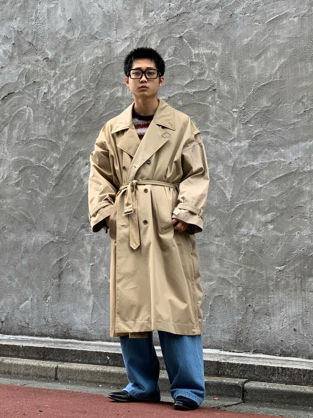 Yoke マネークリップ ダブルブレストトレンチコート（リネン